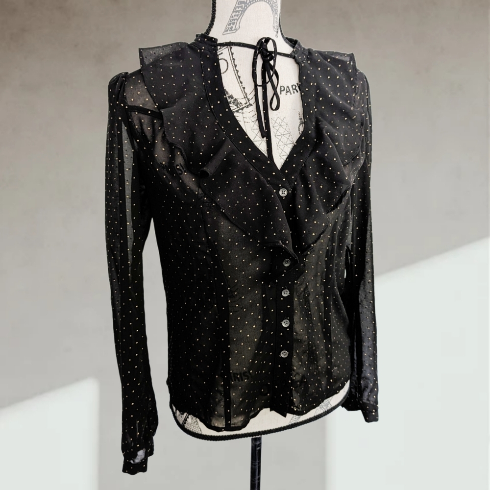 GUESS sheer polka dot blouse